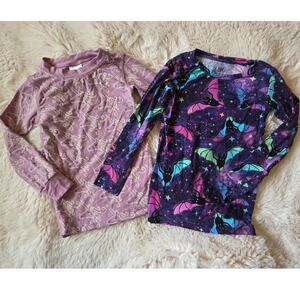 Bums & Roses Bat Attitude & Hanna Andersson Unicorn Snug Fit PJ TOPS ONLY 3t
